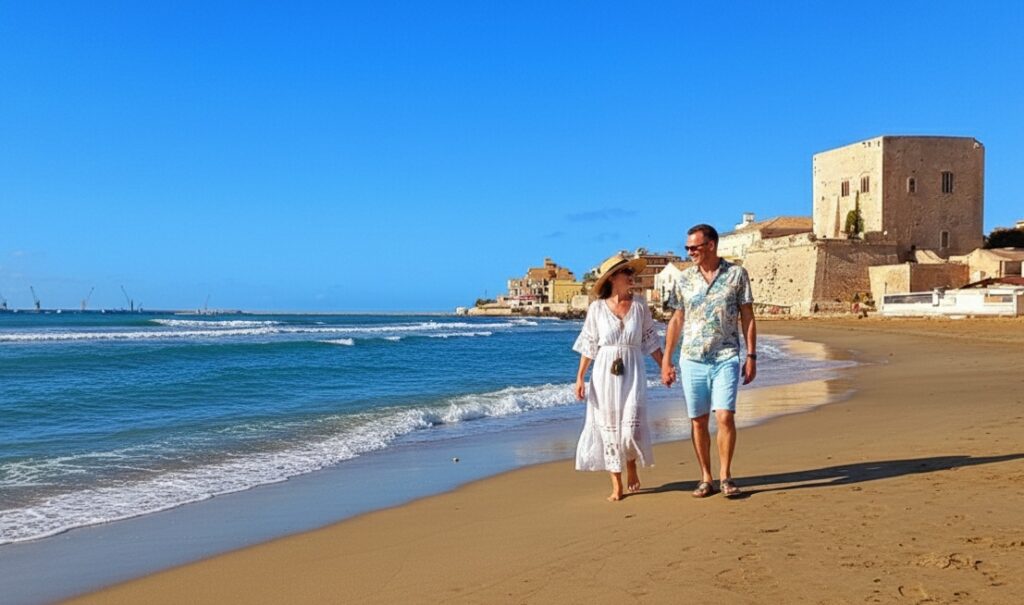 Spiaggia Pozzallo Sicilia Sicurezza turisti USA Agnese Vincenzo Super Host Acquaduci